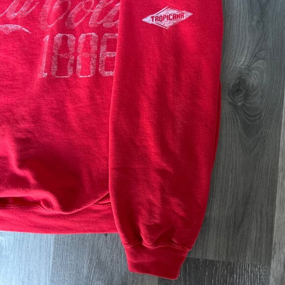 Vintage Red Gildan Heavy Blend Coca-Cola 1906 Sweatshirt Tropicana Logo Crewneck - Picture 5 of 6